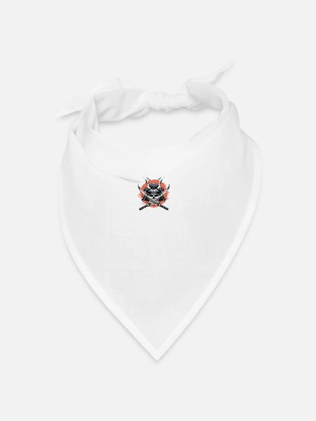 Japanese Samurai Warrior - Bandana - white - Front