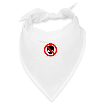 Graues Aliens-Verbotsschild - Bandana - Weiß - Vorne