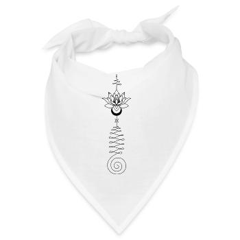 Abstraktes Design mit leuchtenden Farbtönen - Unalome Lotus - Bandana - Weiß - Vorne