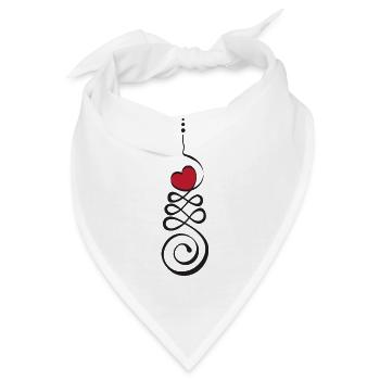Einzigartiges Unalome Herz - Bandana - Weiß - Vorne