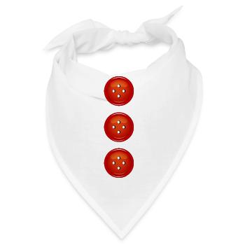farbige Knöpfe rot Knopf Button extravagante Mode - Bandana - Weiß - Vorne