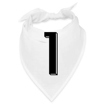 Nummer 1 - Zahl EINS Trikotnummer 1 Jahr - Bandana - Weiß - Vorne