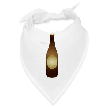 Braune Bierflasche mit Etikett und Kronkorken - Bandana - Weiß - Vorne