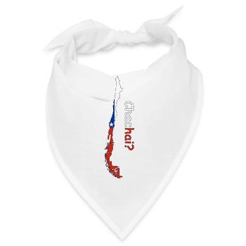 Chile Silhouette Flagge - Bandana - Weiß - Vorne