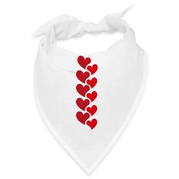 Rote Herzgirlande - Love Design - Bandana - Weiß - Vorne