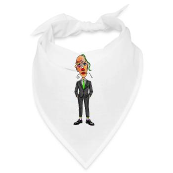 Surrealer Anzugträger mit Neon Grün - Bandana - Weiß - Vorne