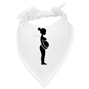 Schwangere Frau - Bandana - Weiß - Vorne