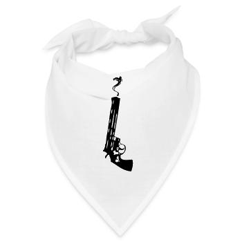 Pistole Pistole Waffe rauchen Revolver 1 - Bandana - Weiß - Vorne