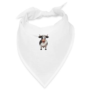 Süße Comic-Kuh - Bandana - Weiß - Vorne