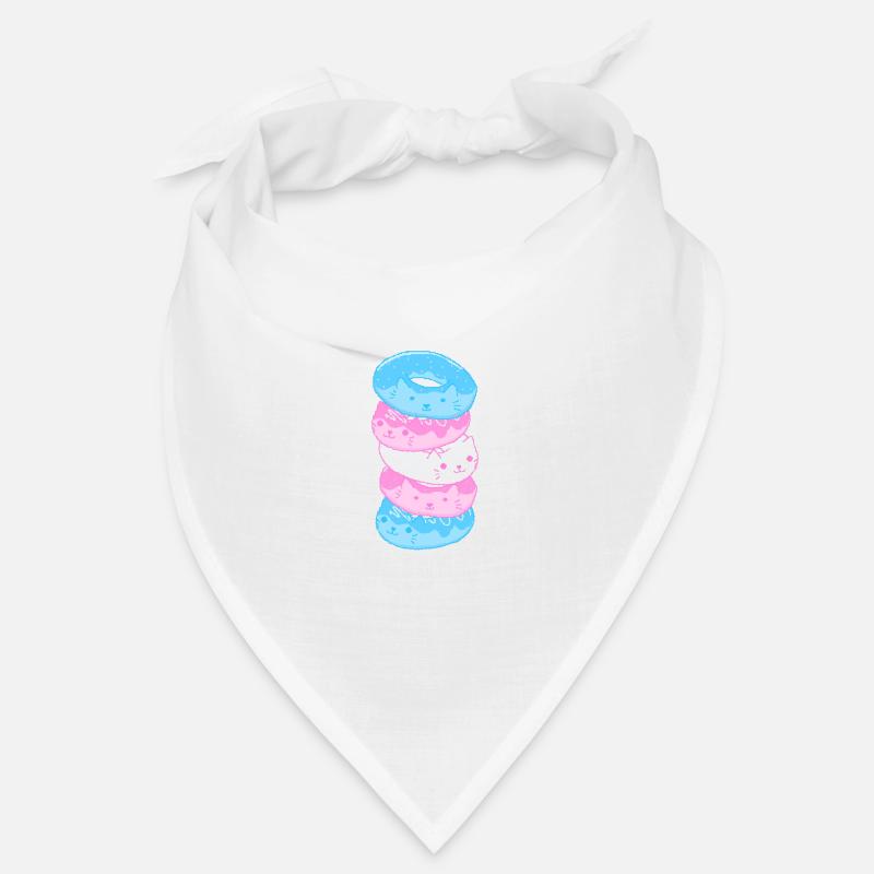 Trans Pride Katze 8-Bit Pixel Donut Stapel Trans Bandana