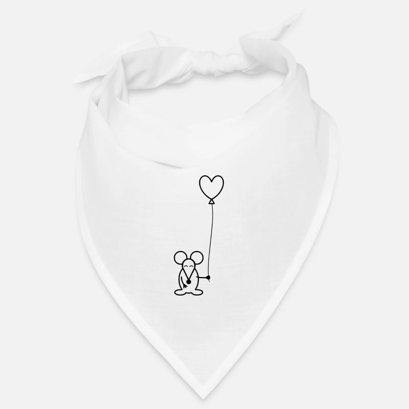 Maus mit Luftbaloon - Bandana - Weiß
