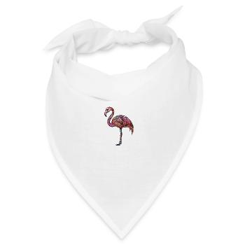 Flamingo Bunt - Bandana - Weiß - Vorne