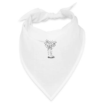 Illustration Blumen Stiefel - Bandana - Weiß - Vorne
