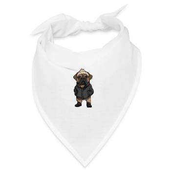Bullmastiff Hund Stylisch - Bandana - Weiß - Vorne