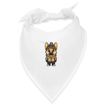 Schäferhund Hund Stylisch - Bandana - Weiß - Vorne