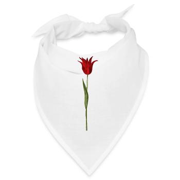 Abstrakte Tulpenblüte in Rot - Bandana - Weiß - Vorne
