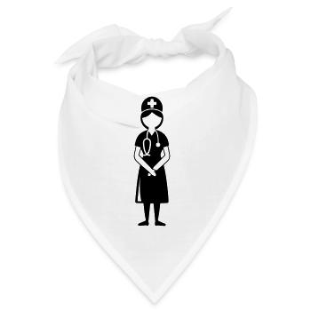 Krankenschwester Doktor - Bandana - Weiß - Vorne