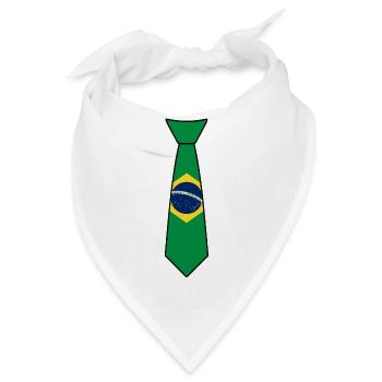 Brasilien-Krawatte – Flaggendesign - Bandana - Weiß - Vorne