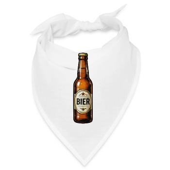 Bierflasche Vintage Label Design - Bandana - Weiß - Vorne