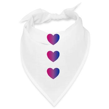 Bi Flag Herzen - Bandana - Weiß - Vorne