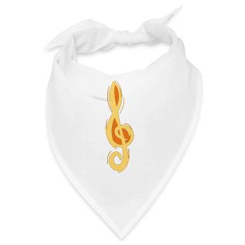 Geigenschlüssel G, handgezeichnet. Musiker - Bandana - Weiß - Vorne