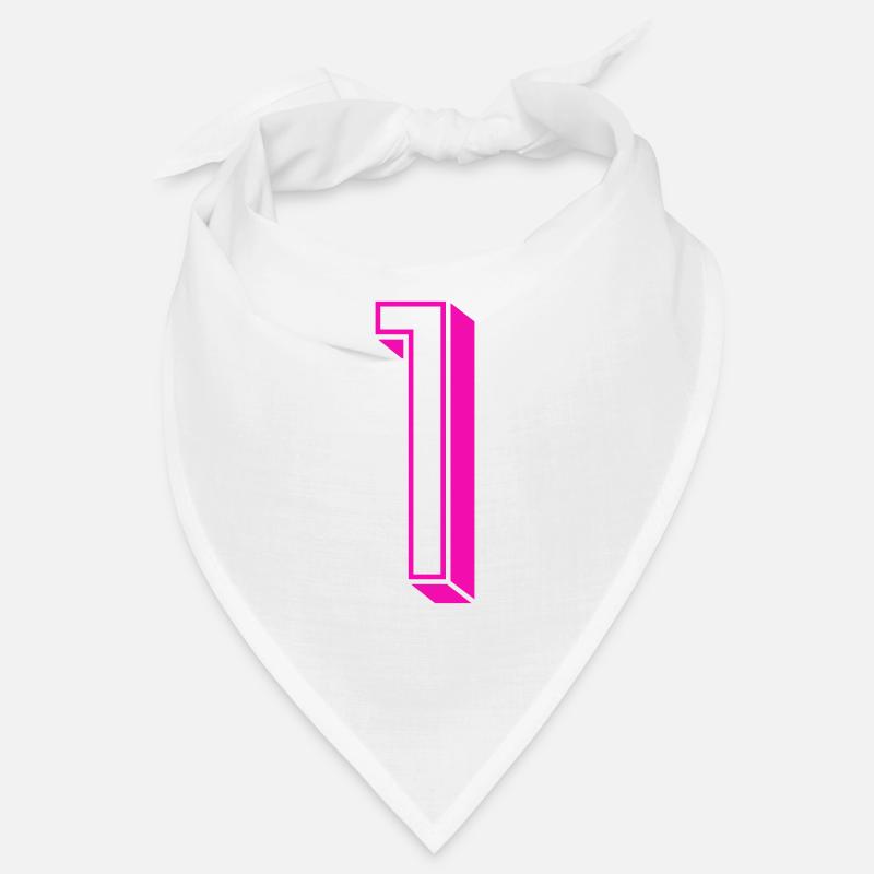 Zahl eins - Nummer 1 pink Mädchen Trikotnummer Bandana