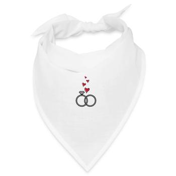 eheringe herz hochzeit ringe married - Bandana - Weiß - Vorne