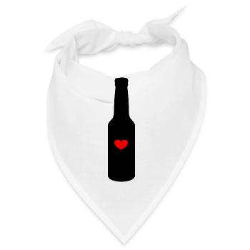 Flasche mit Herz - Bandana - Weiß - Vorne