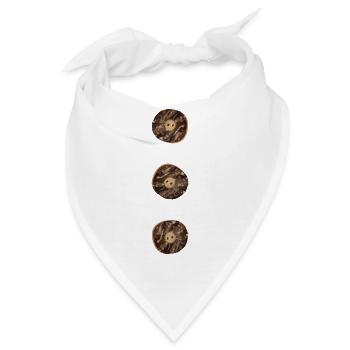 drei rustikale Knöpfe in Hirschhorn Optik - Bandana - Weiß - Vorne
