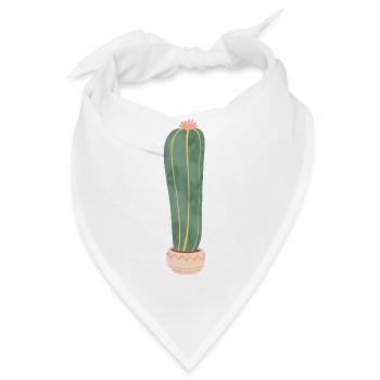 Kaktus im Blumentopf - lang - Bandana - Weiß - Vorne
