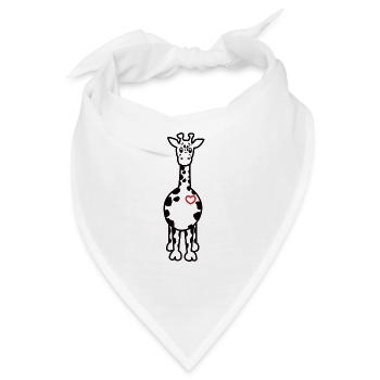 Giraffe mit Herz gewaltfreie Kommunikation - Bandana - Weiß - Vorne