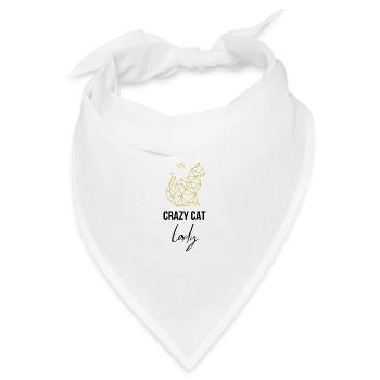 Crazy Cat Lady Katzenliebe Cat Katze - Bandana - Weiß - Vorne