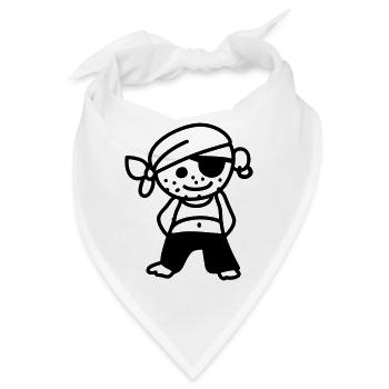 Pirat - Line - Bandana - Weiß - Vorne