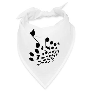 Noten - Bandana - Weiß - Vorne