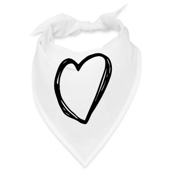 Herz - Heart - Bandana - Weiß - Vorne