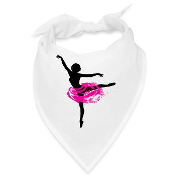 Ballerina mit Tutu Silhouette Ballet Tänzerin - Bandana - Weiß - Vorne