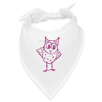 Eule Trudi magenta - Bandana - Weiß - Vorne