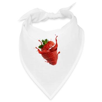 Erdbeere mit splash - Bandana - Weiß - Vorne