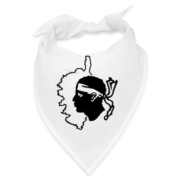 Korsika Karte und Flagge - Bandana - Weiß - Vorne