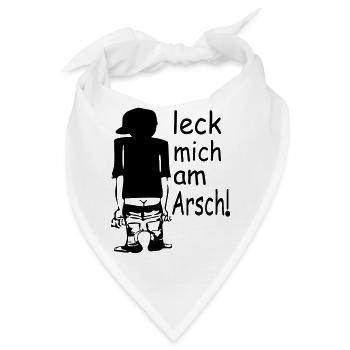 leck mich am arsch - Bandana - Weiß - Vorne