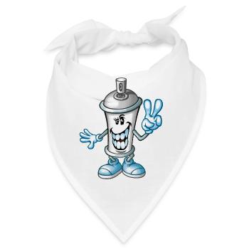 Sprühfarbe Karikatur - Bandana - Weiß - Vorne
