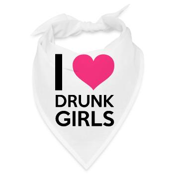 I Love Drunk Girls - Bandana - Weiß - Vorne