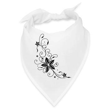 Filigranes und feminines Tribal mit Blumen. - Bandana - Weiß - Vorne