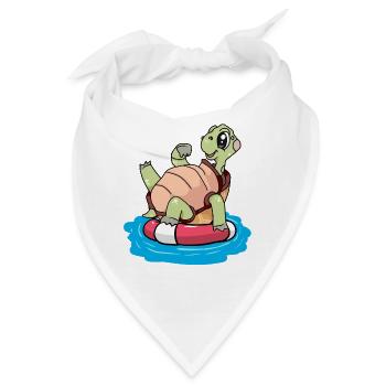 Schildkröte Seenot Schwimmring Ahoi Kind - Bandana - Weiß - Vorne