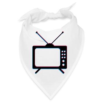 3d fernseher tv retro antenne bildschirm fernsehen - Bandana - Weiß - Vorne