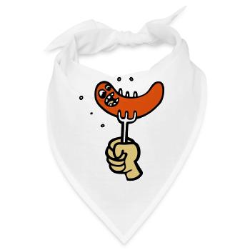 makkara wurst lustige BBQ-Cartoon-Wurstzeichnung - Bandana - Weiß - Vorne
