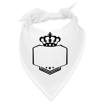rahmen umrandung text king könig krone wappen logo - Bandana - Weiß - Vorne