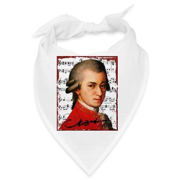 Wolfgang Amadeus Mozart - Bandana - Weiß - Vorne