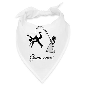 Game Over (Braut Angelt Ehemann / JGA) - Bandana - Weiß - Vorne