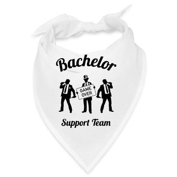 Bachelor Game Over Support Team Stag Party 1C - Bandana - Weiß - Vorne